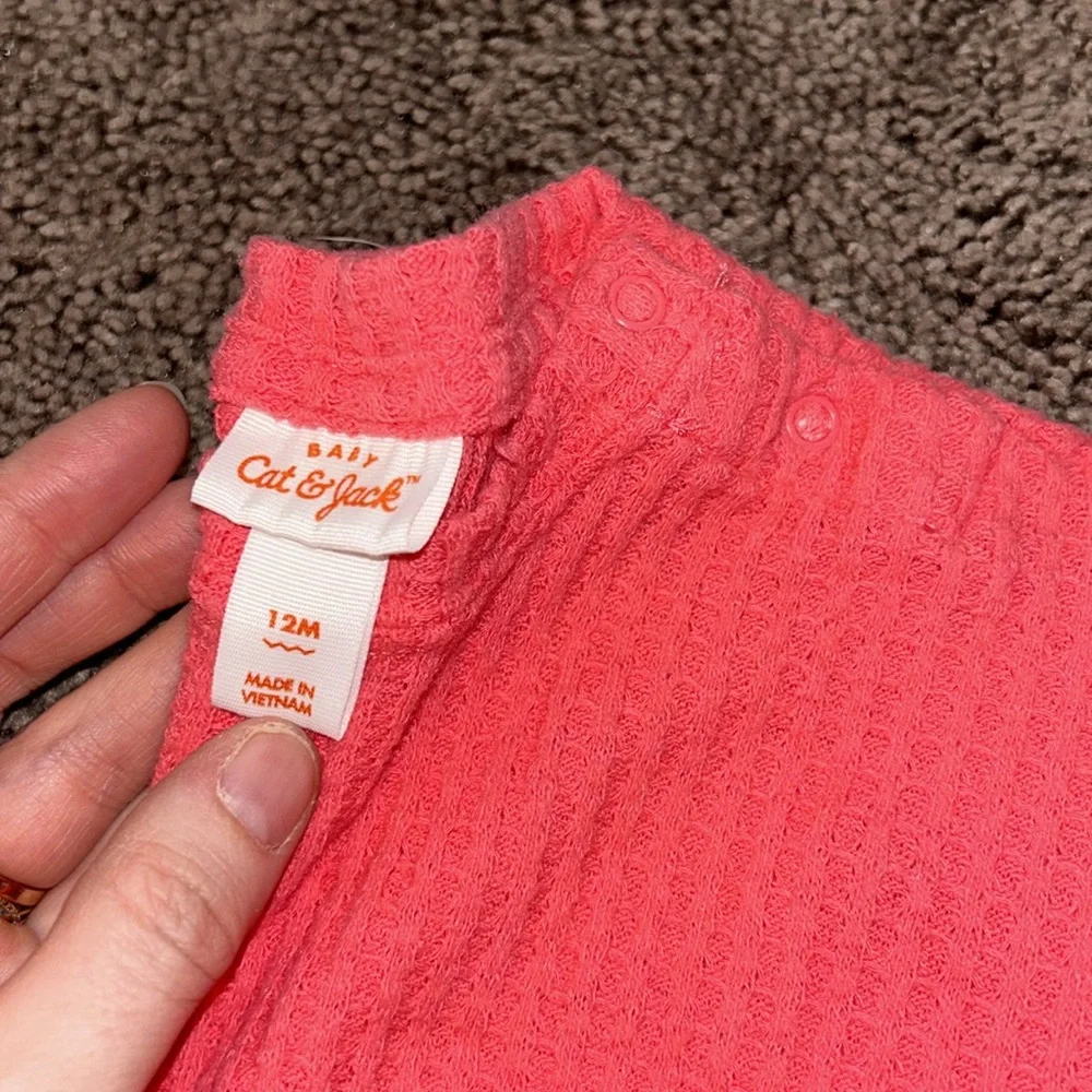 Cat & Jack pink and mint green thermal matching sets 12m